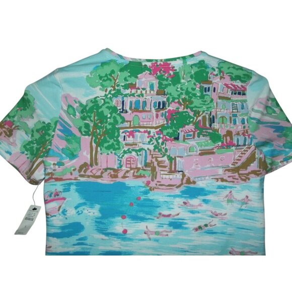Talbots Tee Womens Size Small Italy Lake Como Destination Print the t-shirt top - Picture 9 of 10